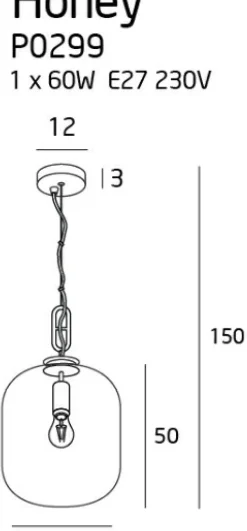 Sklep Kaja Lampa wisząca z miodowym kloszem Ø30cm MX P0299 HONEY | Kaja Sale