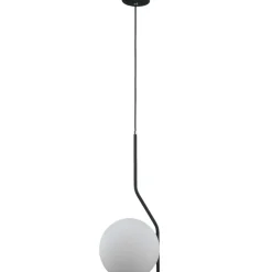 Sklep Kaja Lampa wisząca z mlecznym kloszem PND-3300-1-BK CARIMI | Kaja New