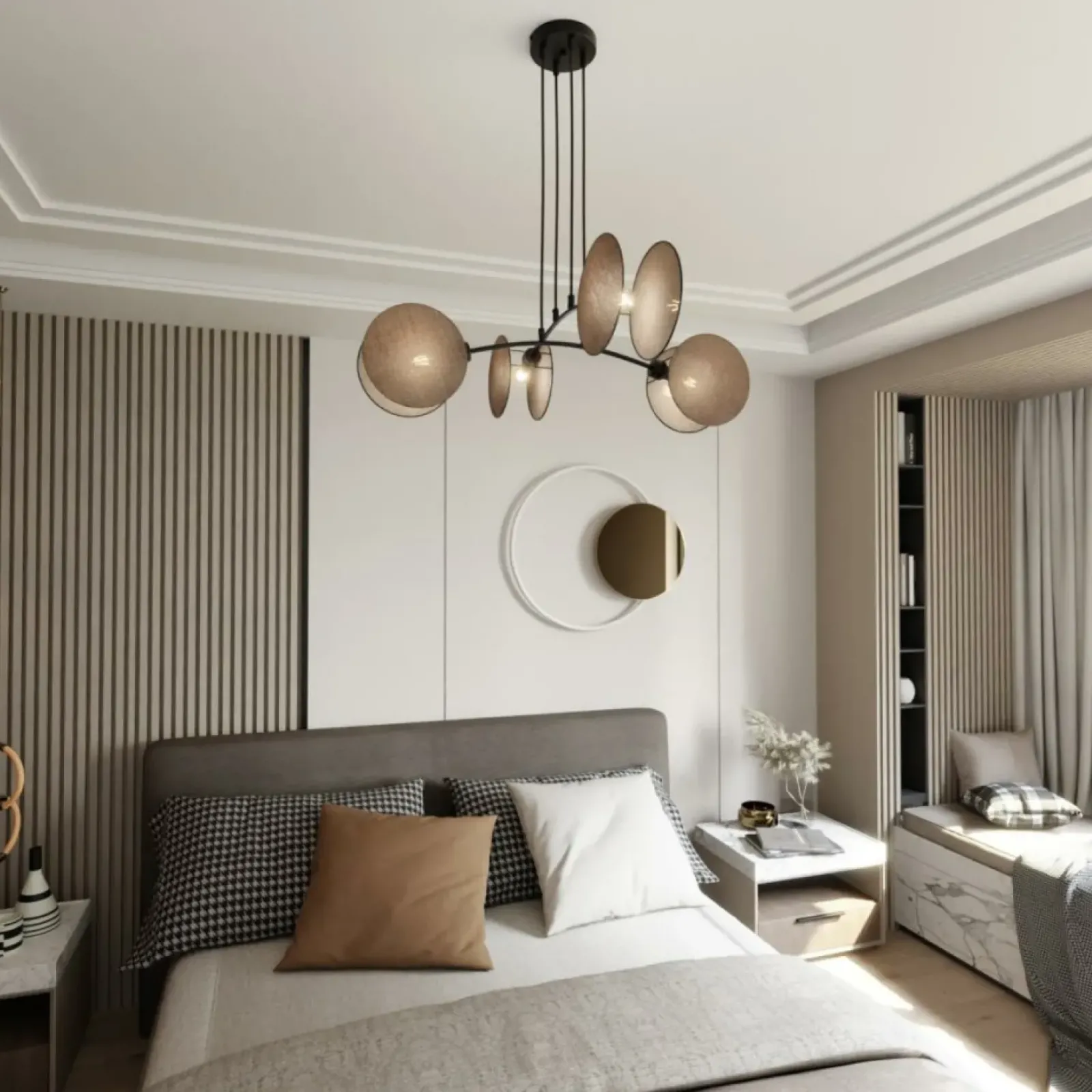 Sklep Kaja Lampa wisząca z naturalnymi abażurami 1328/4 MOTIF | Kaja Oświetlenie Cheap