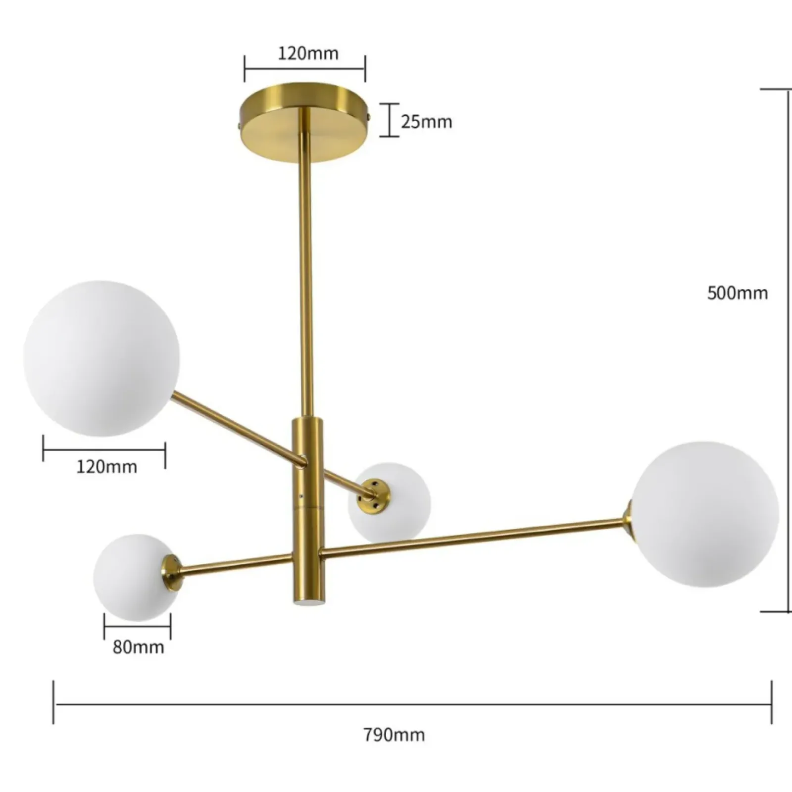 Sklep Kaja Lampa wisząca z obrotowymi ramionami LP-002/4P DORADO | Kaja Fashion