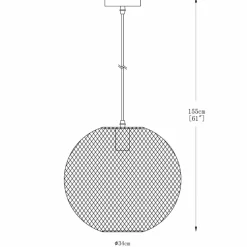 Sklep Kaja Lampa wisząca z okrągłym, drucianym kloszem ZM A8129L-BK z serii ORION Discount