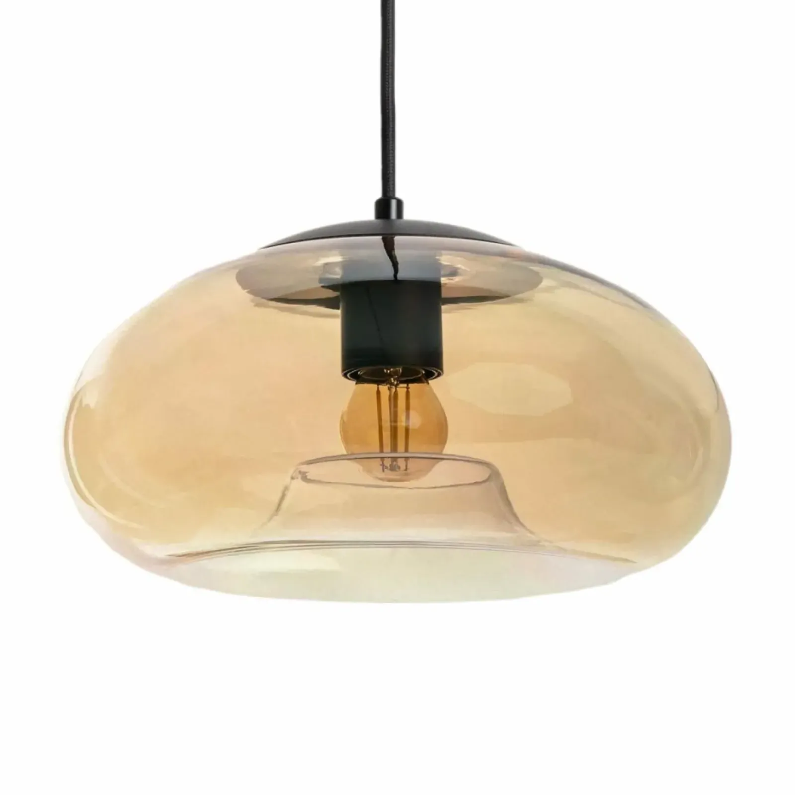 Sklep Kaja Lampa wisząca z ozdobnym kloszem ABR-LWCM-E27 TESORO | Kaja miodowy Flash Sale