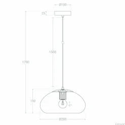 Sklep Kaja Lampa wisząca z ozdobnym kloszem ABR-LWCM-E27 TESORO | Kaja miodowy Flash Sale