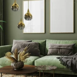 Sklep Kaja Lampa wisząca z ozdobnymi, złotymi kloszami MLP8403 MONTE | Kaja Outlet