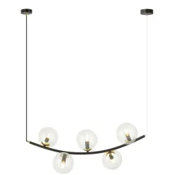 Sklep Kaja Lampa wisząca z pięcioma przezroczystymi kloszami 1296/5 z serii RITZ Best Sale