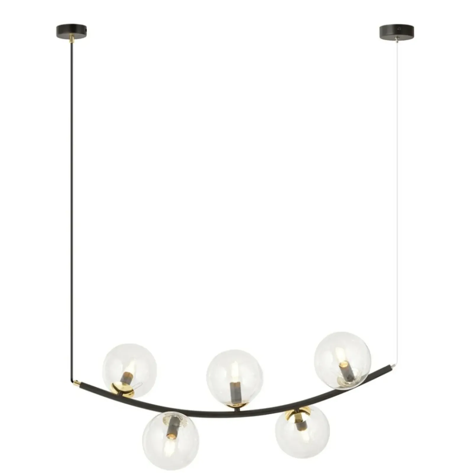 Sklep Kaja Lampa wisząca z pięcioma przezroczystymi kloszami 1296/5 z serii RITZ Best Sale