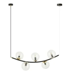 Sklep Kaja Lampa wisząca z pięcioma przezroczystymi kloszami 1296/5 z serii RITZ Best Sale