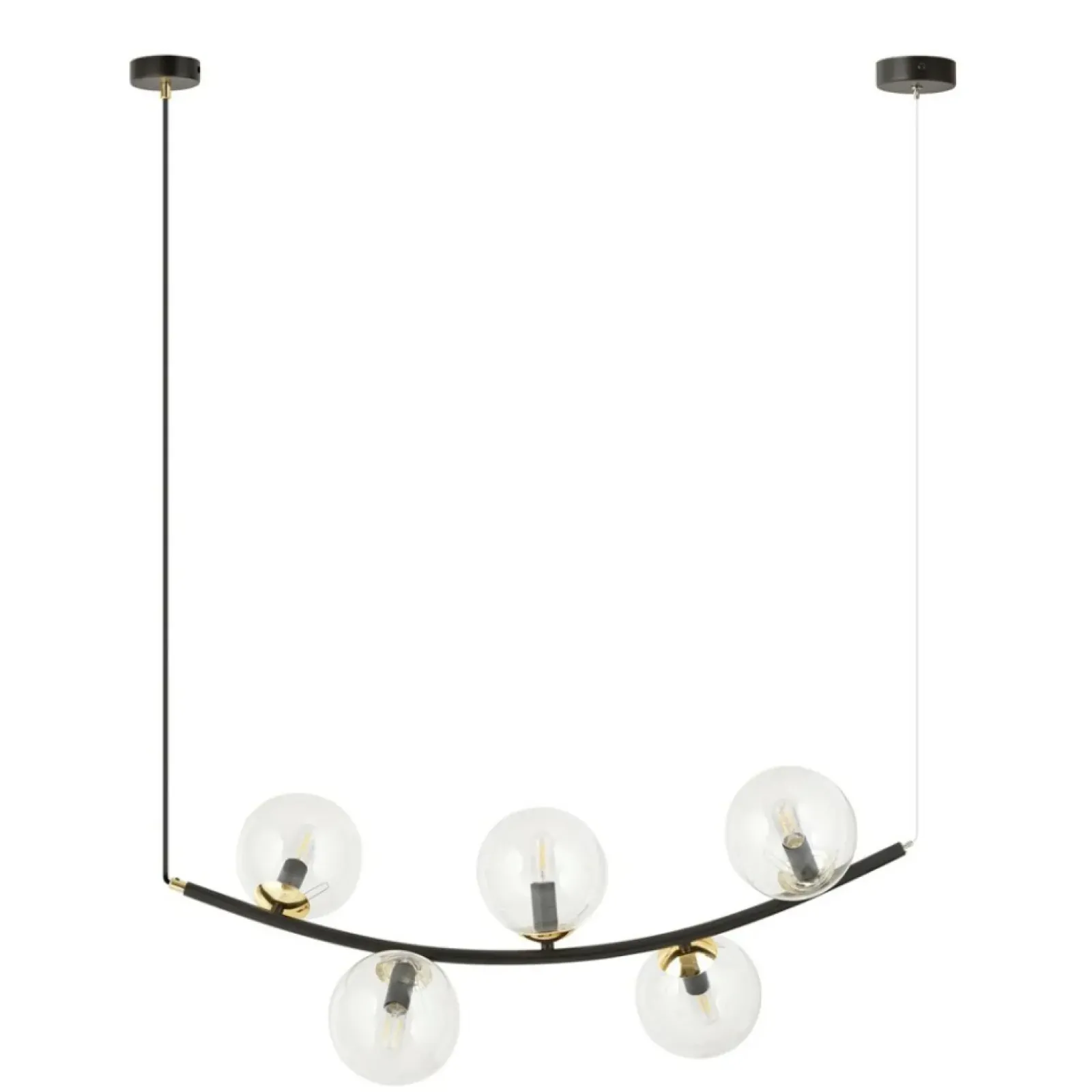 Sklep Kaja Lampa wisząca z pięcioma przezroczystymi kloszami 1296/5 z serii RITZ Best Sale