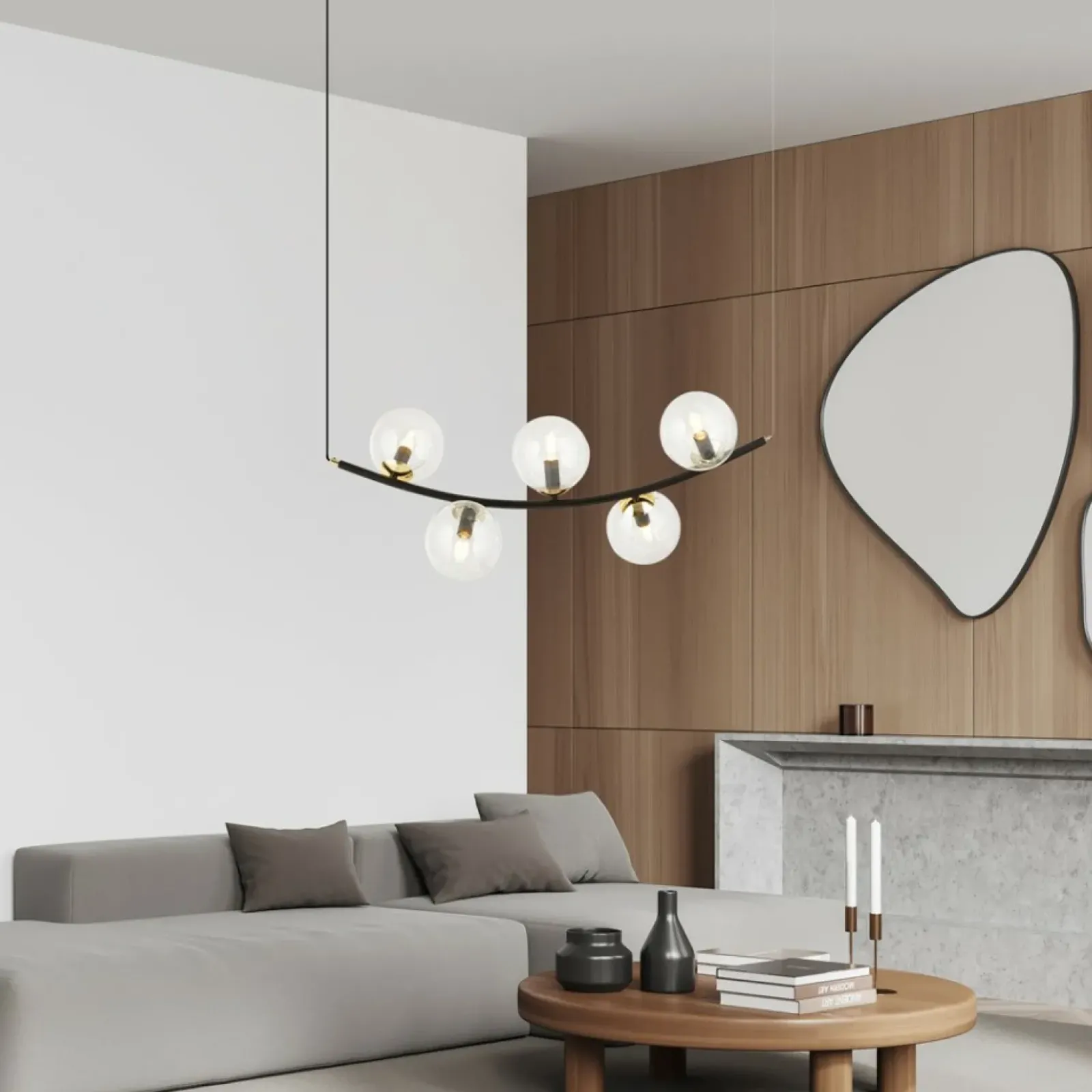 Sklep Kaja Lampa wisząca z pięcioma przezroczystymi kloszami 1296/5 z serii RITZ Best Sale