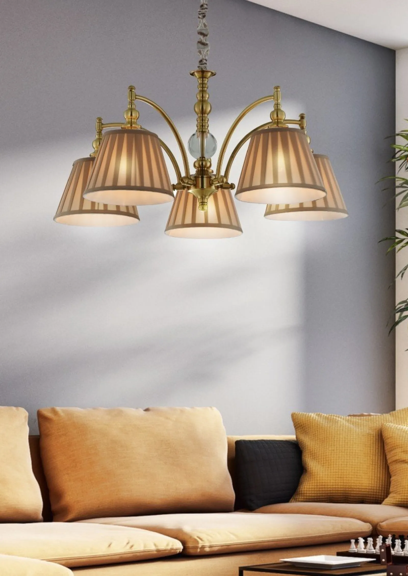 Sklep Kaja Lampa wisząca z plisowanymi abażurami 35-13859 AUSTIN | Kaja* Randole Tradycyjne