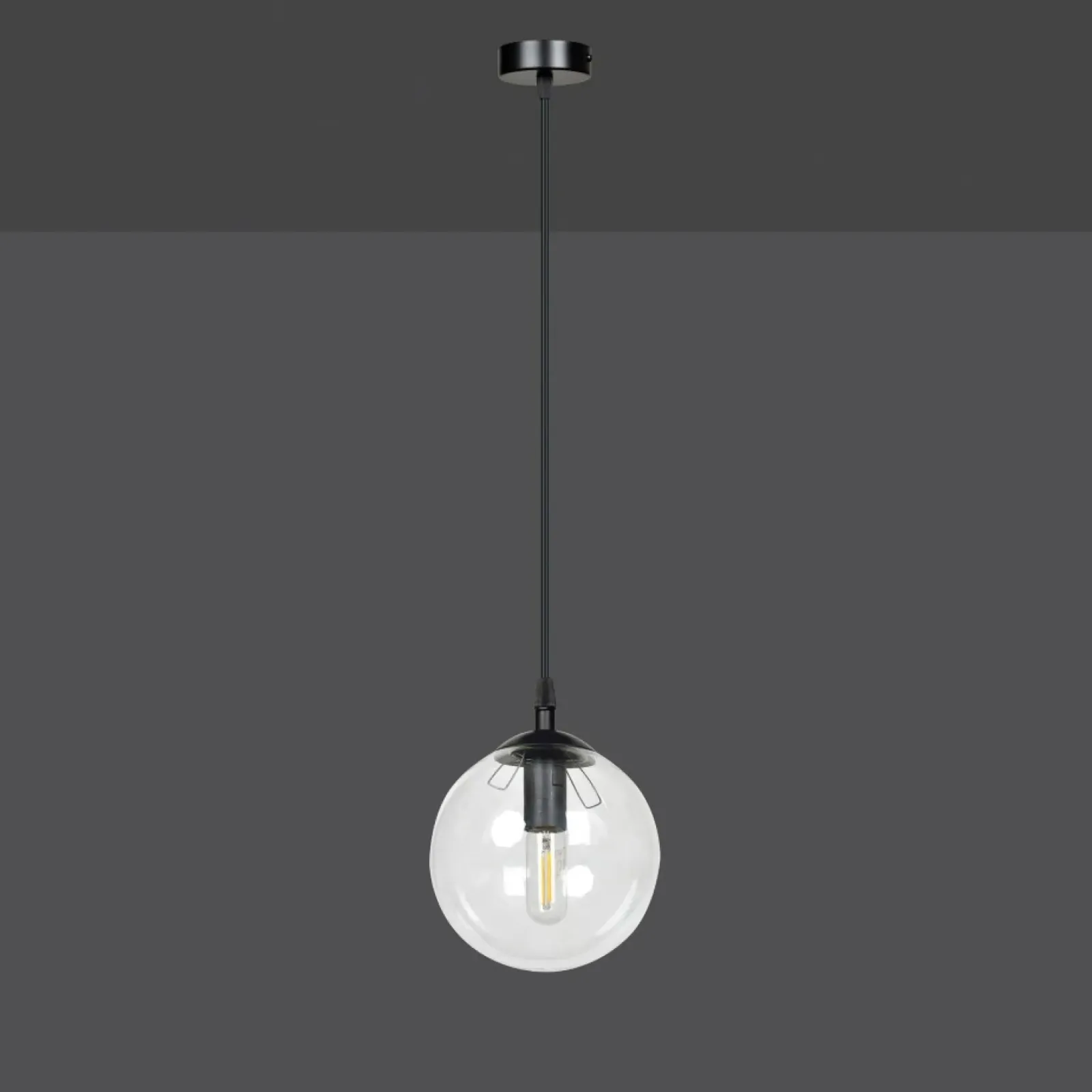 Sklep Kaja Lampa wisząca z przezroczystym kulistym kloszem 711/1 | Kaja Flash Sale