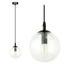 Sklep Kaja Lampa wisząca z przezroczystym kulistym kloszem 711/1 | Kaja Flash Sale