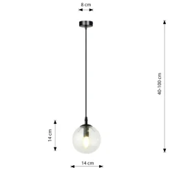 Sklep Kaja Lampa wisząca z przezroczystym kulistym kloszem 711/1 | Kaja Flash Sale