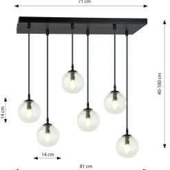 Sklep Kaja Lampa wisząca z regulacją wysokości kloszy 711/6 | Kaja Oświetlenie Shop