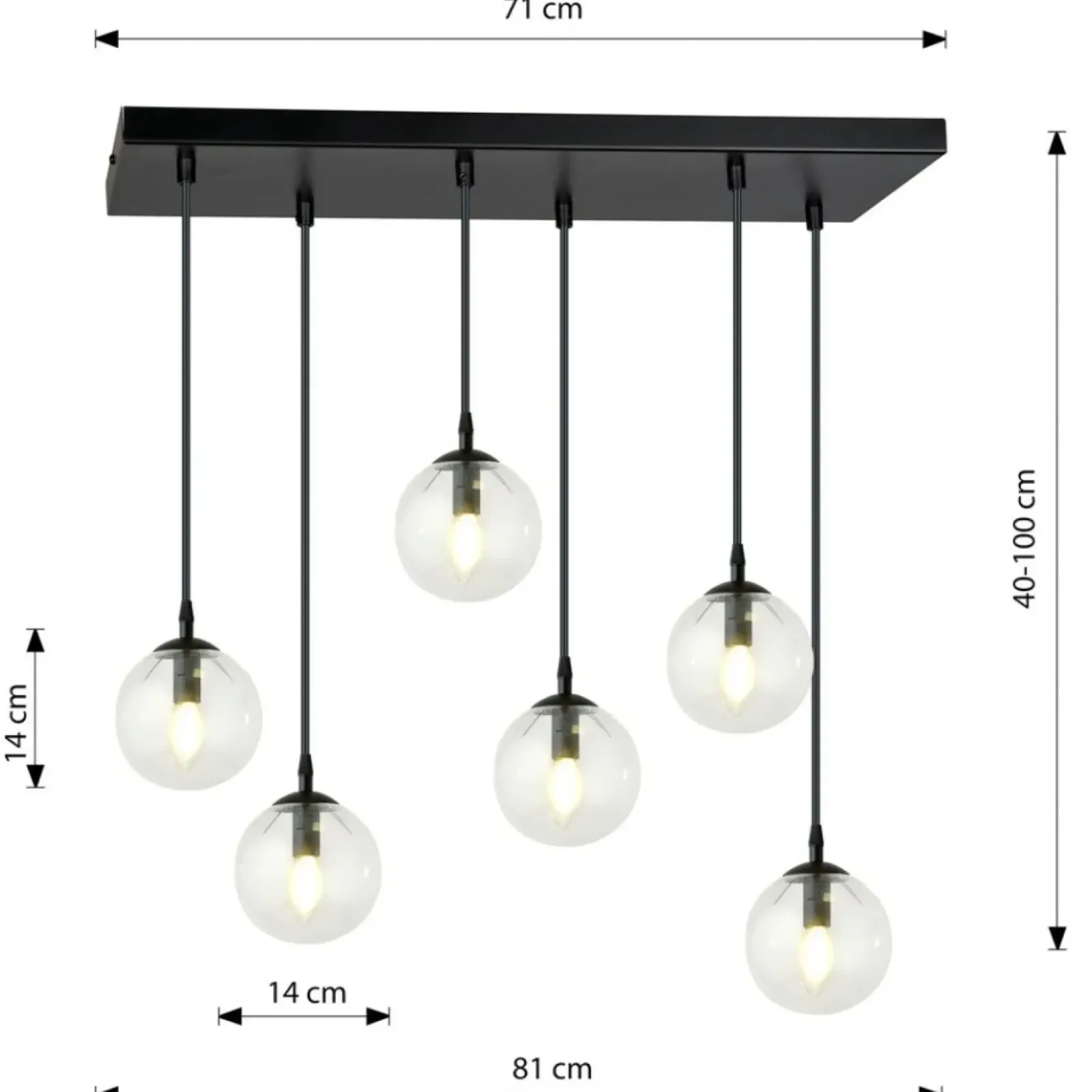Sklep Kaja Lampa wisząca z regulacją wysokości kloszy 711/6 | Kaja Oświetlenie Shop