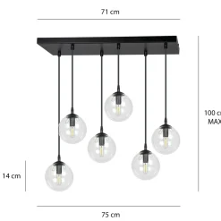 Sklep Kaja Lampa wisząca z regulacją wysokości kloszy 711/6 | Kaja Oświetlenie Shop