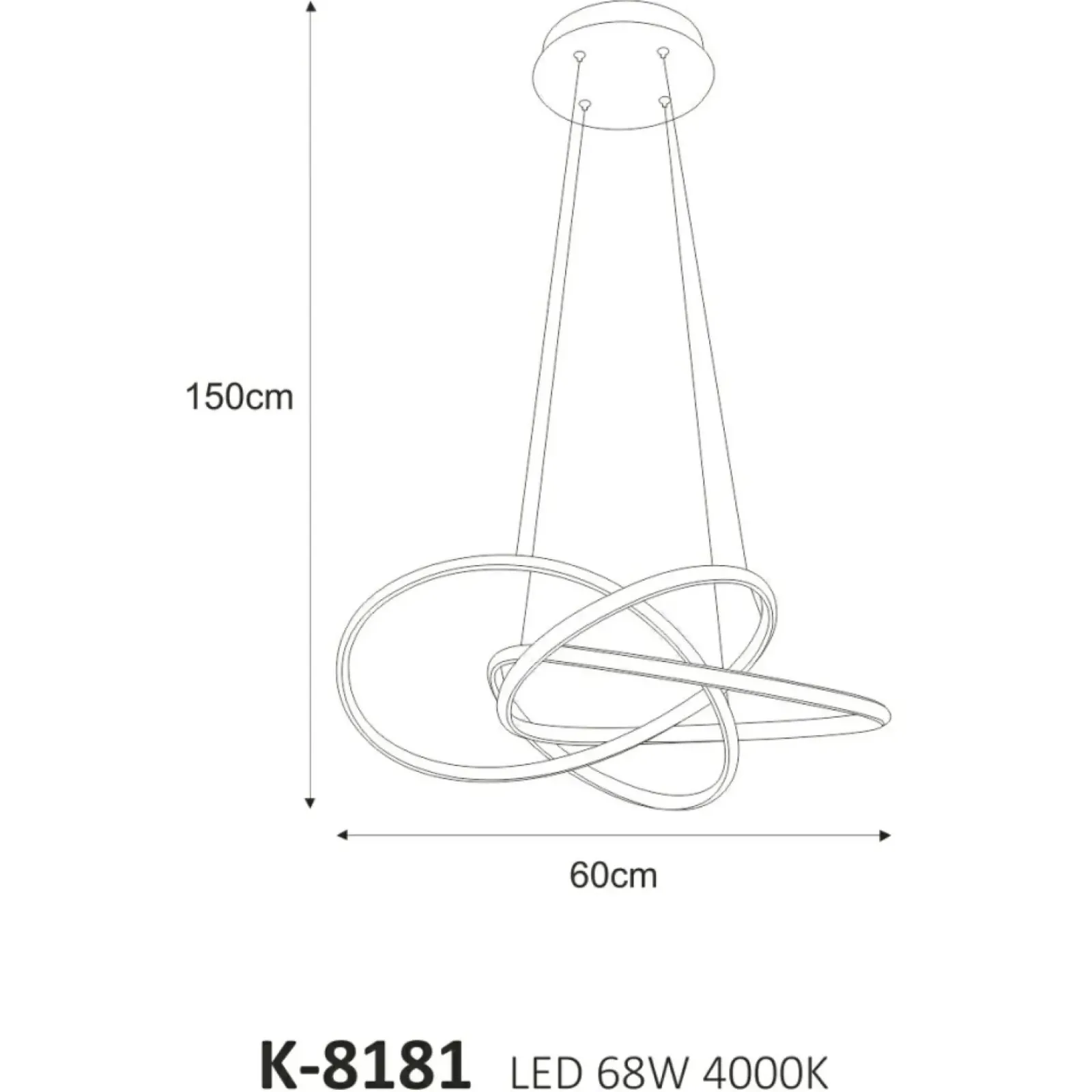 Sklep Kaja Lampa wisząca z regulowaną wysokością, LED 68W K-8181 z serii BALTO | Kaja Oświe chrom Shop
