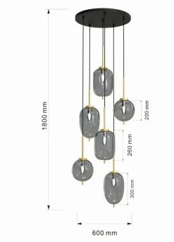 Sklep Kaja Lampa wisząca z różnymi kloszami WF 5007-502 BELLEVILLE | Kaja Best Sale