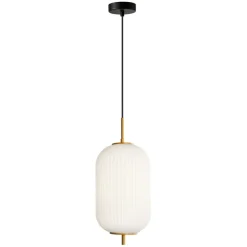 Sklep Kaja Lampa wisząca z ryflowanym szkłem PND-28798-1-GD-WH z serii OLMETO Discount