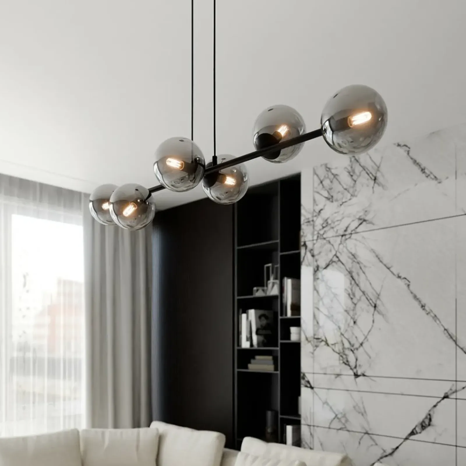 Sklep Kaja Lampa wisząca z sześcioma grafitowymi kloszami 875/6 | Kaja Cheap