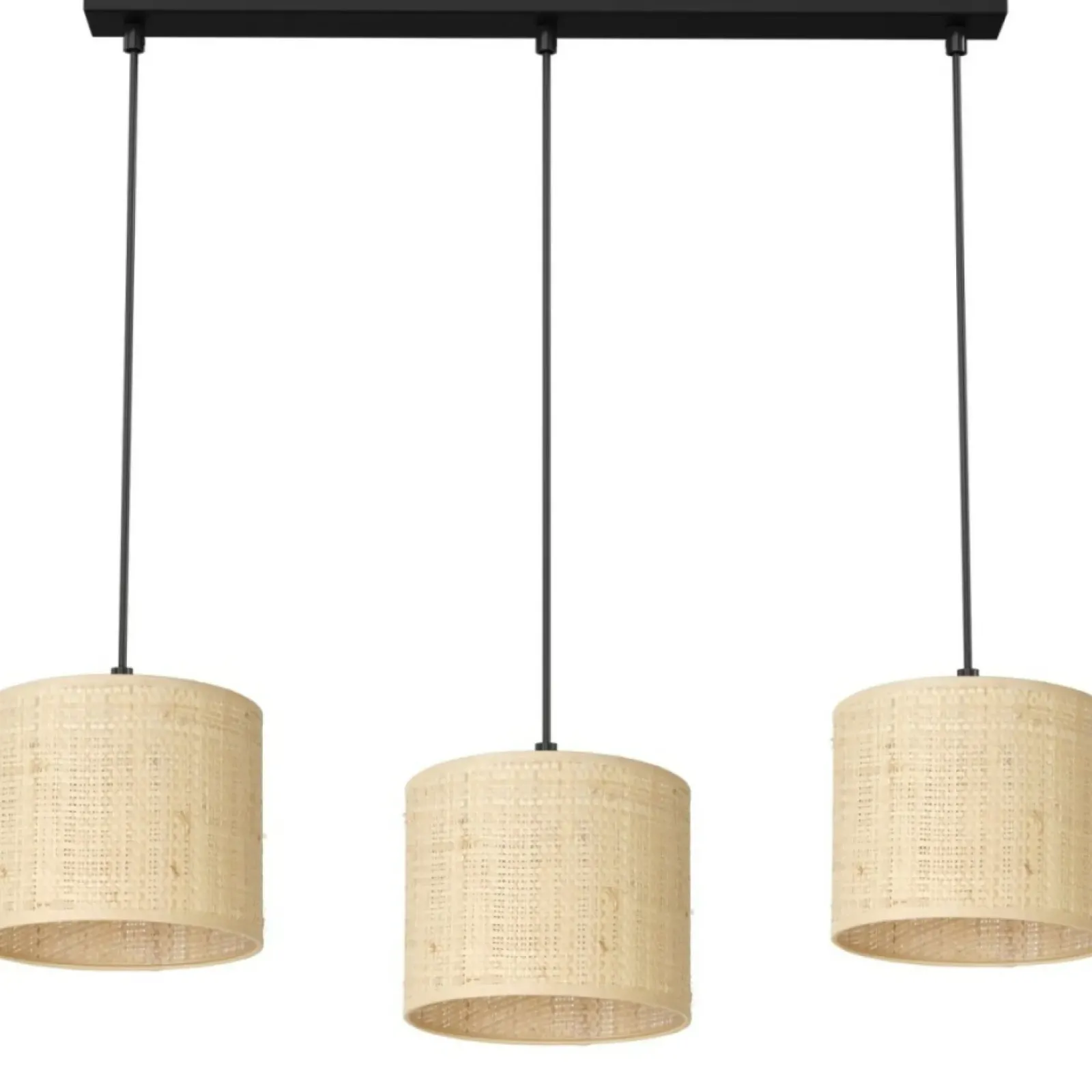 Sklep Kaja Lampa wisząca z trzema abażurami, w stylu boho LX 5281 z serii RATTAN beżowy Outlet