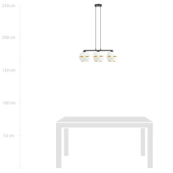 Sklep Kaja Lampa wisząca z trzema biało-złotymi abażurami 1182/3 z serii PIANO* Żyrandole Z Abażurem