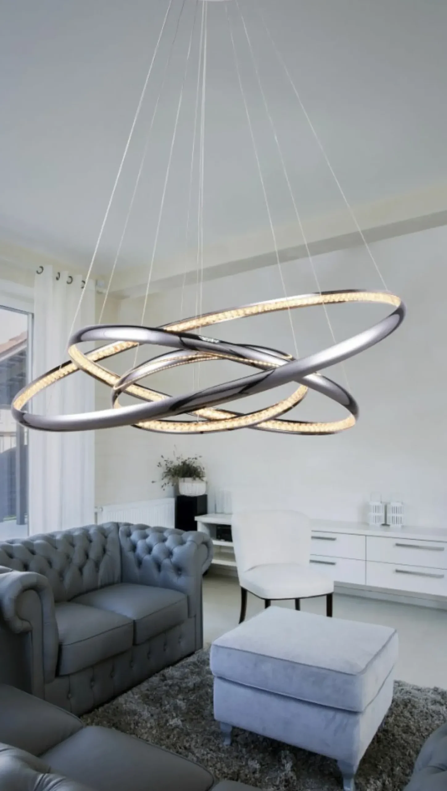 Sklep Kaja Lampa wisząca z trzema ledowymi obręczami AZ1609 BRIGHTON | Kaja chrom Cheap
