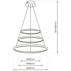 Sklep Kaja Lampa wisząca z trzema okręgami, do salonu ML7946 z serii ROTONDA | Kaja Oświetl Hot