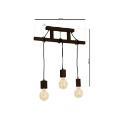Sklep Kaja Lampa wisząca z trzema źródłami światła, na E27 MLP4360 z serii JACK | Kaja Oświ naturalnedrewno Discount