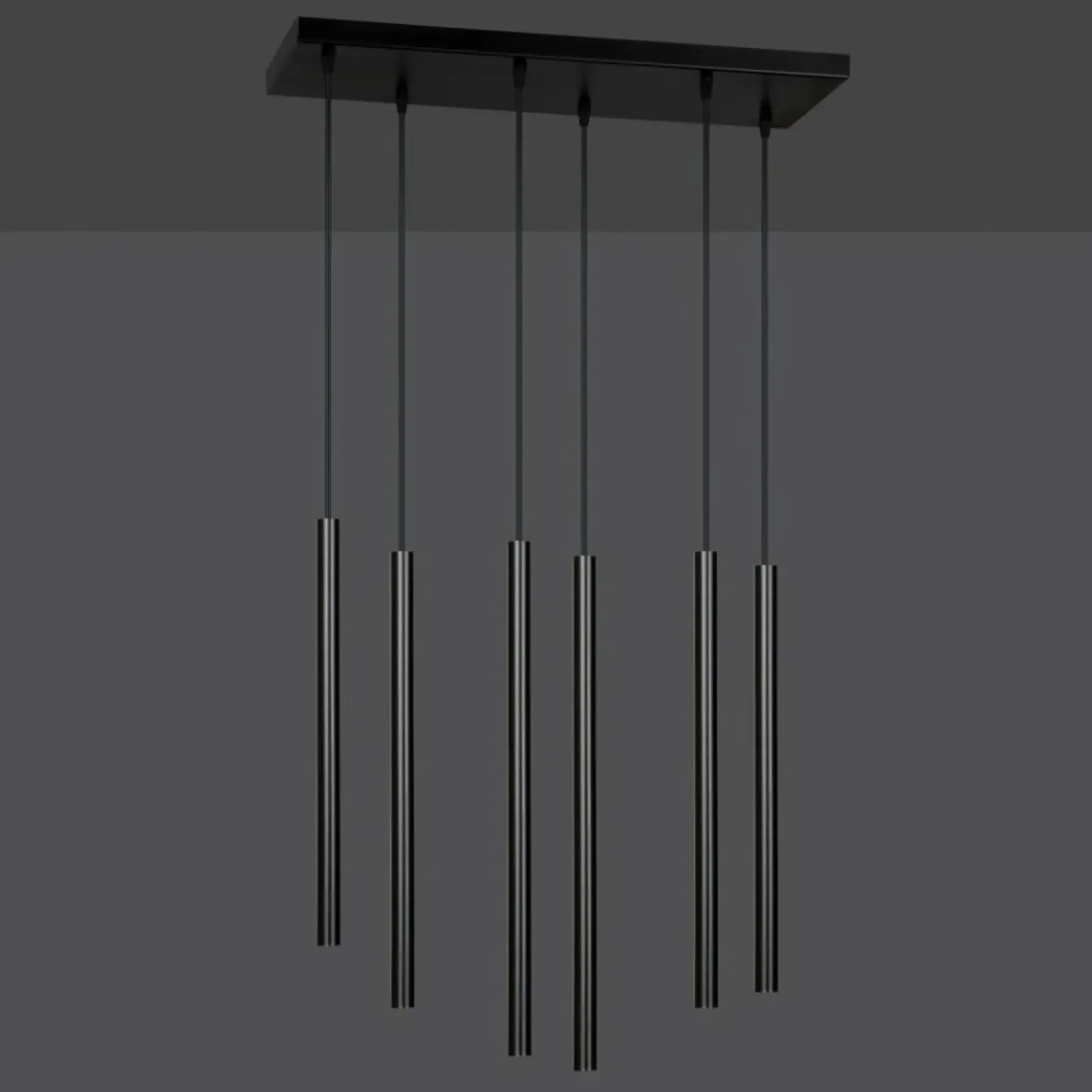 Sklep Kaja Lampa wisząca z tubami na podsufitce 552/6 | Kaja Oświetlenie czarny Outlet