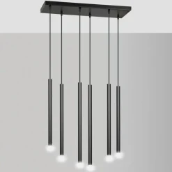 Sklep Kaja Lampa wisząca z tubami na podsufitce 552/6 | Kaja Oświetlenie czarny Outlet