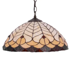 Sklep Kaja Lampa wisząca z witrażowym kloszem K-P161551 SARGAN | Kaja Oświetlenie* Randole Tradycyjne|Lampy Wiszące Witrażowe