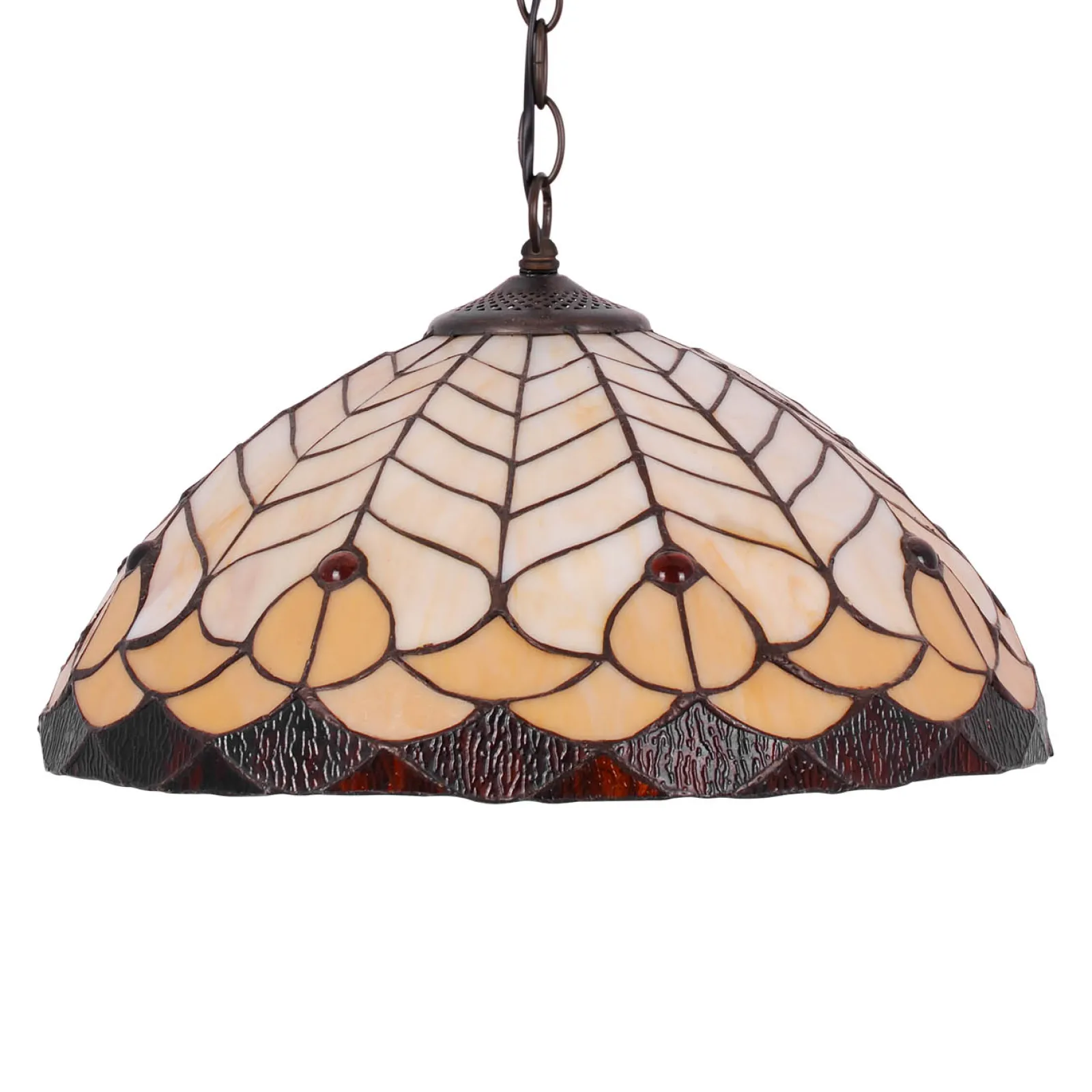 Sklep Kaja Lampa wisząca z witrażowym kloszem K-P161551 SARGAN | Kaja Oświetlenie* Randole Tradycyjne|Lampy Wiszące Witrażowe
