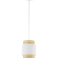 Sklep Kaja Lampa wisząca z wąskim, ratanowym abażurem TK 6528 BOHO | Kaja Clearance