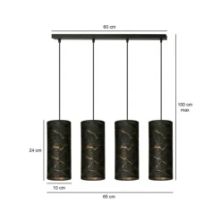 Sklep Kaja Lampa wisząca z wąskimi abażurami, nad stół 1056/4 KARLI | Kaja czarny Best Sale