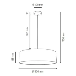 Sklep Kaja Lampa wisząca z zamkniętym abażurem ⌀50cm 57850127 JOSEFINA | Kaja Hot