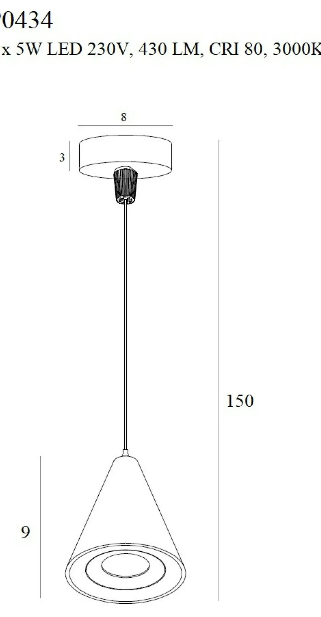 Sklep Kaja Lampa wisząca ze stożkową główką LED MX P0434 COMET | Kaja Oświetlenie Fashion
