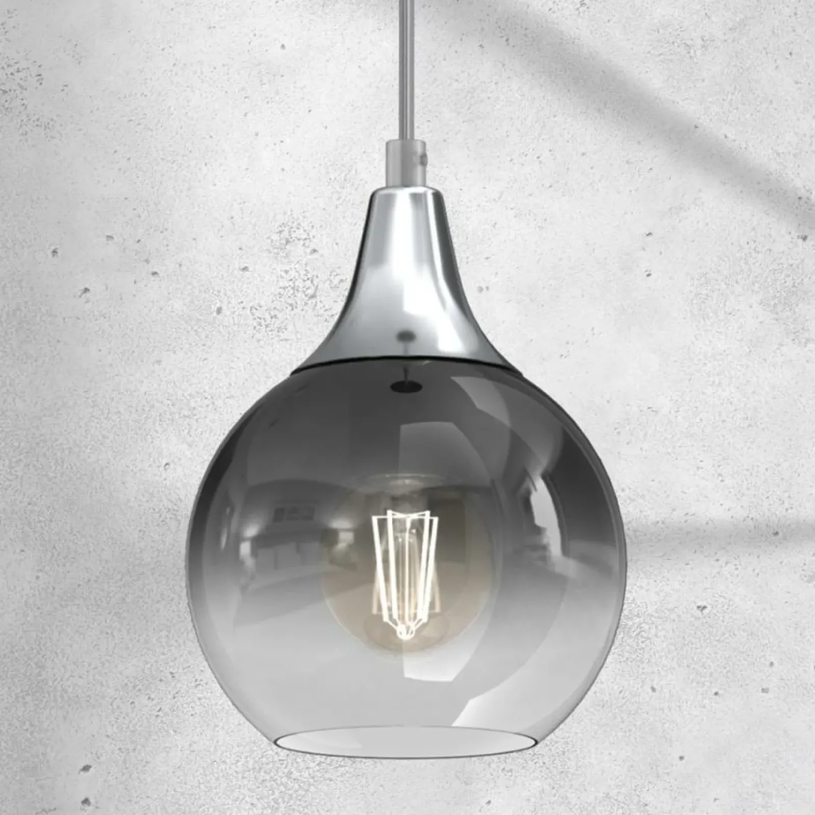 Sklep Kaja Lampa wisząca ze szklanym, szarym kloszem MLP8321 z serii MONTE | Kaja Oświetlen Flash Sale
