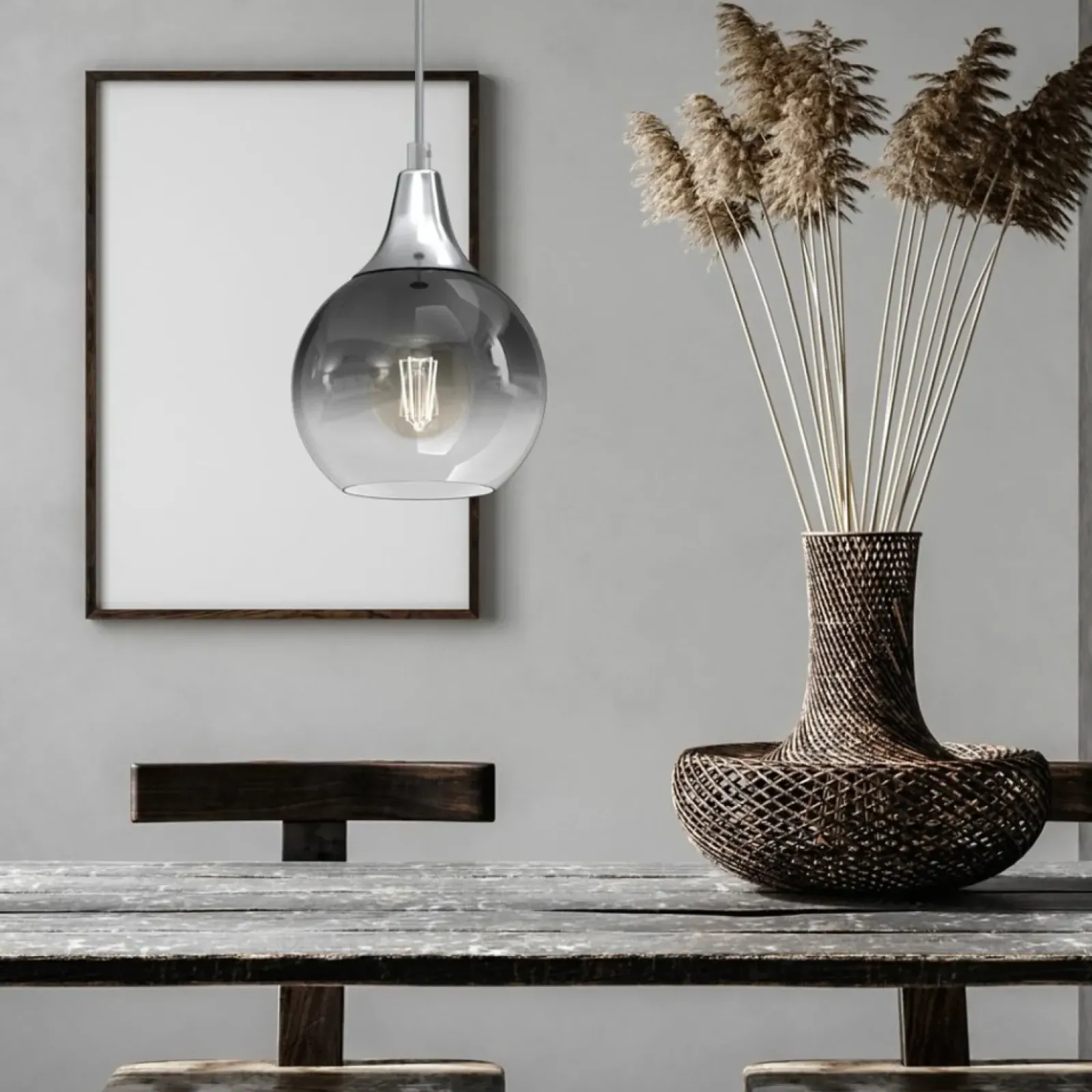 Sklep Kaja Lampa wisząca ze szklanym, szarym kloszem MLP8321 z serii MONTE | Kaja Oświetlen Flash Sale
