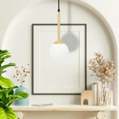 Sklep Kaja Lampa wisząca ze złotym elementem dekoracyjnym MLP4820 z serii PARMA | Kaja Oświ Shop