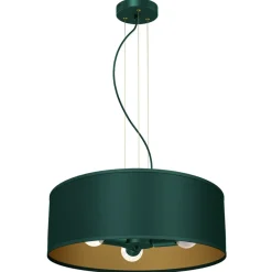Sklep Kaja Lampa wisząca, zielono-złota, na trzy żarówki MLP7879 z serii VERDE | Kaja Oświe Discount