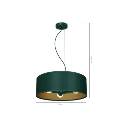 Sklep Kaja Lampa wisząca, zielono-złota, na trzy żarówki MLP7879 z serii VERDE | Kaja Oświe Discount