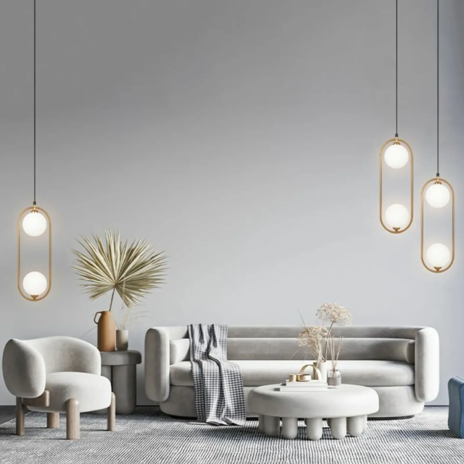 Sklep Kaja Lampa wisząca, złota elipsa z kloszami MOD013PL-02BS1 z serii RING Clearance