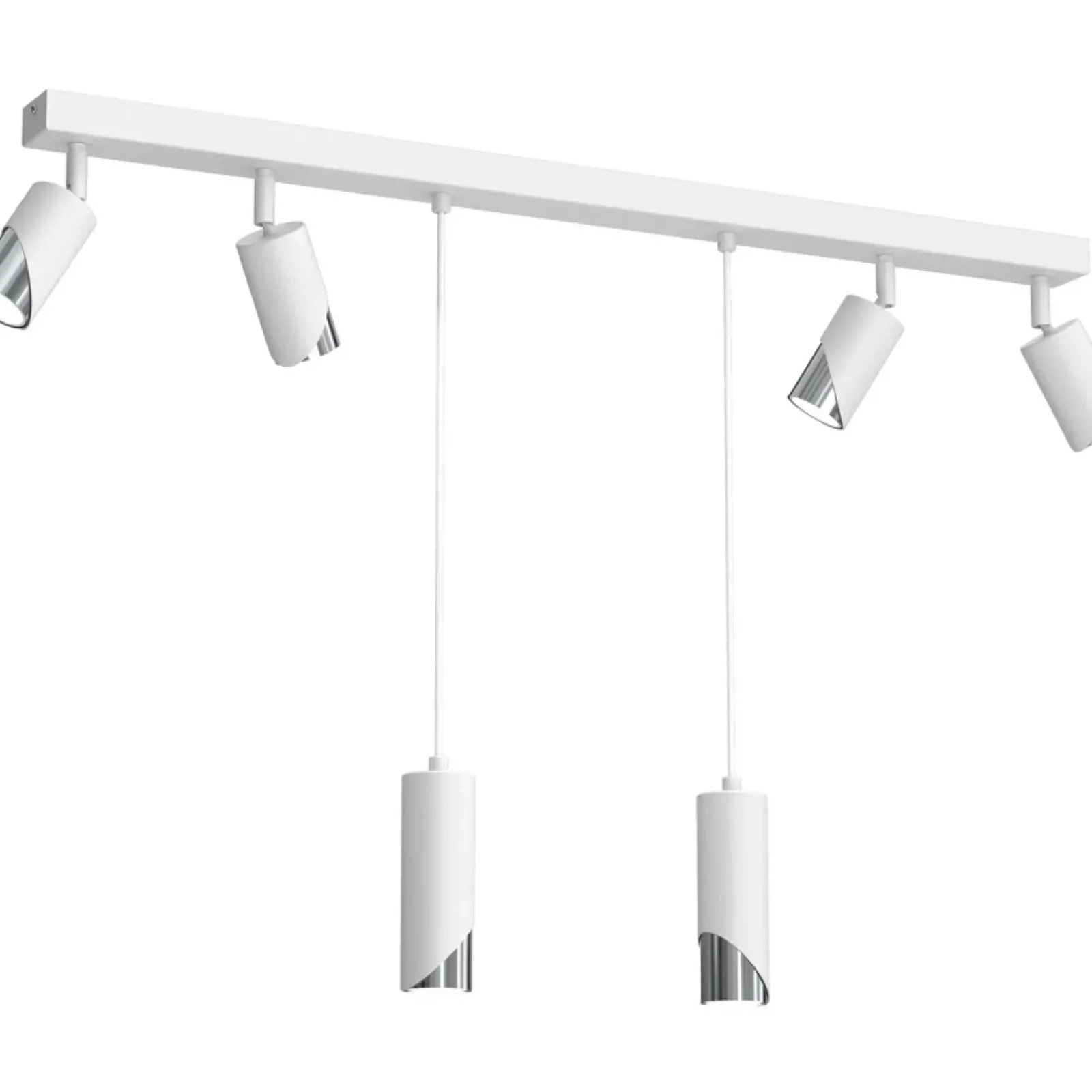 Sklep Kaja Lampa z 2 wiszącymi tubami i 4 reflektorami LX 9663 SHIFT | Kaja New