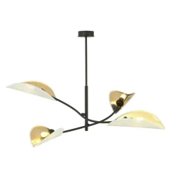 Sklep Kaja Lampa z biało-złotymi, otwartymi abażurami 1107/4 LOTUS | Kaja Fashion