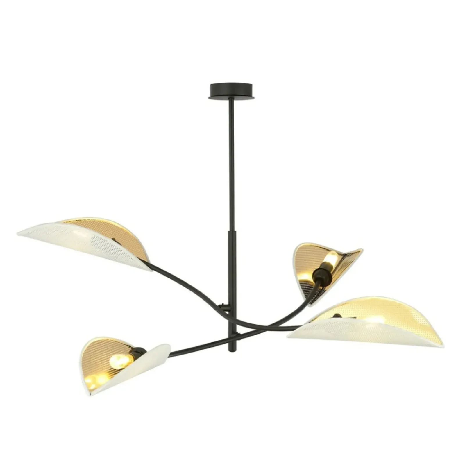 Sklep Kaja Lampa z biało-złotymi, otwartymi abażurami 1107/4 LOTUS | Kaja Fashion