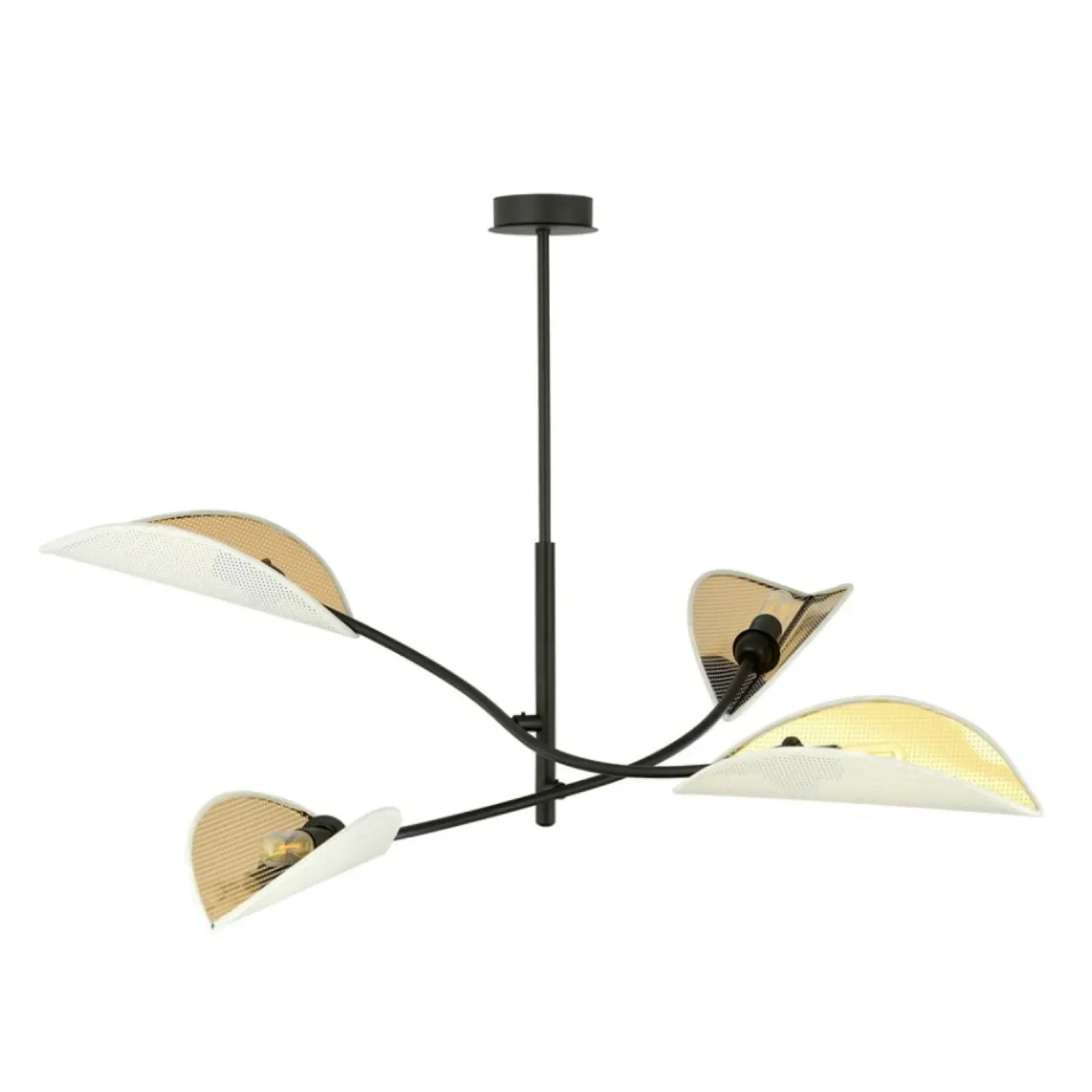 Sklep Kaja Lampa z biało-złotymi, otwartymi abażurami 1107/4 LOTUS | Kaja Fashion