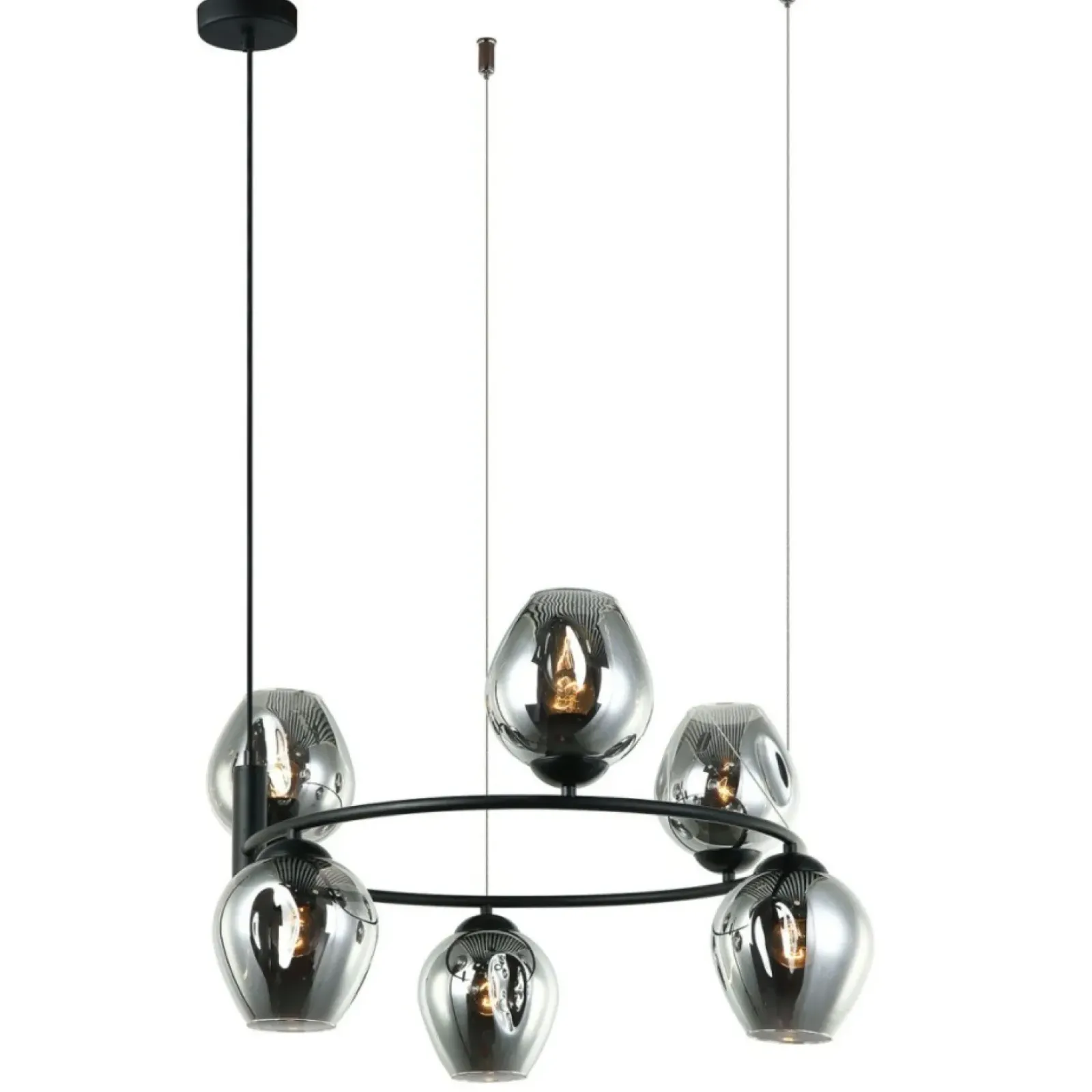 Sklep Kaja Lampa z ciemnymi kloszami MDM-4045-6 BK+SG ROXANE | Kaja Oświetlenie Cheap