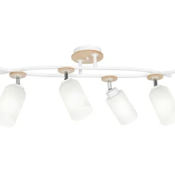 Sklep Kaja Lampa z czterema reflektorami, drewniane ozdoby LX 1519 z serii TOKIO Outlet