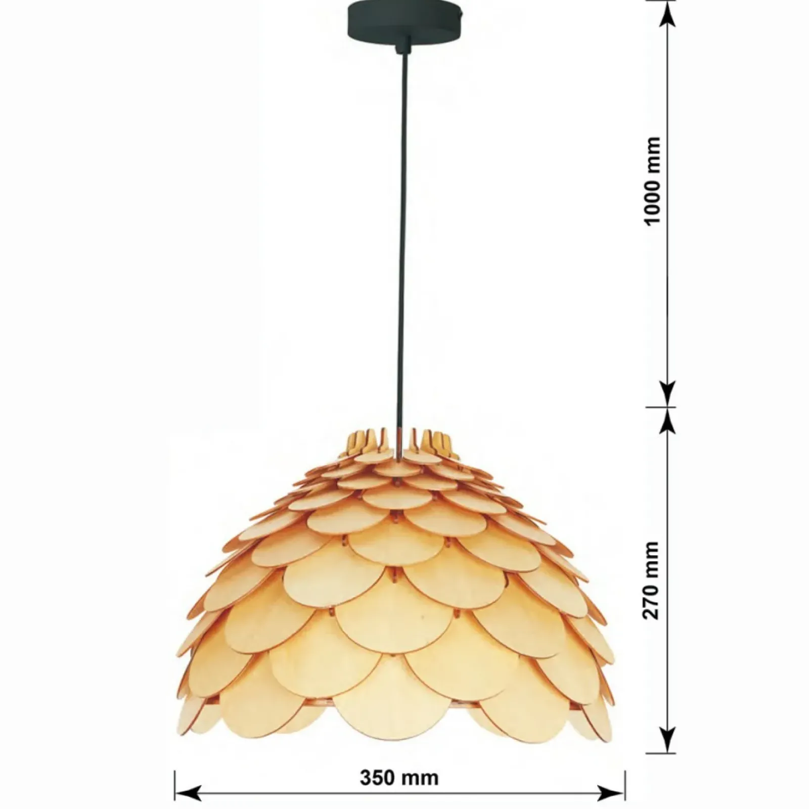 Sklep Kaja Lampa z drewnianym abażurem ⌀35cm LP-101335/1P S BURGO | Kaja Clearance